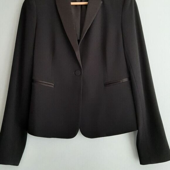 DIANE VON FURSTENBERG Jennie Blazer Jacket Four-Season Stretch Black Sz 2 - Picture 5 of 16